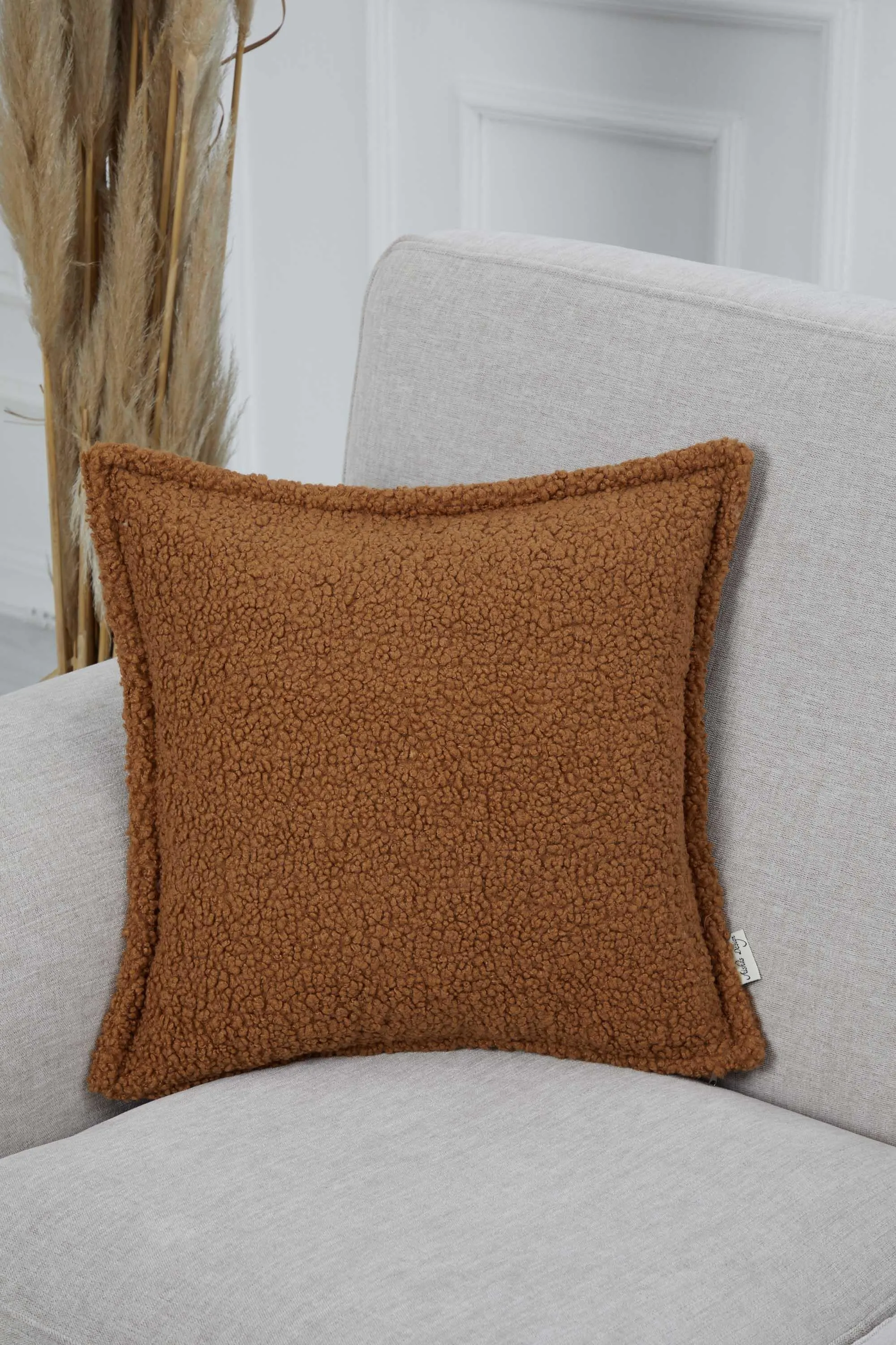 Chic Teddy Square Throw Pillow Cover, 18x18 Inches Soft Touch Teddy Pillow Cover for Couch and Sofa, Trendy Throw Pillow Cover,K-309