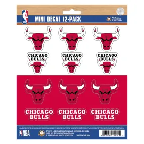 Chicago Bulls 12 Count Mini Decal Sticker Pack