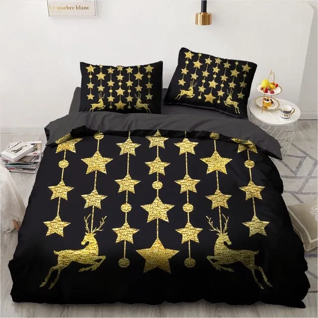 Christmas Holiday Duvet Cover 3D Bedding Set Twin Full-Queen King