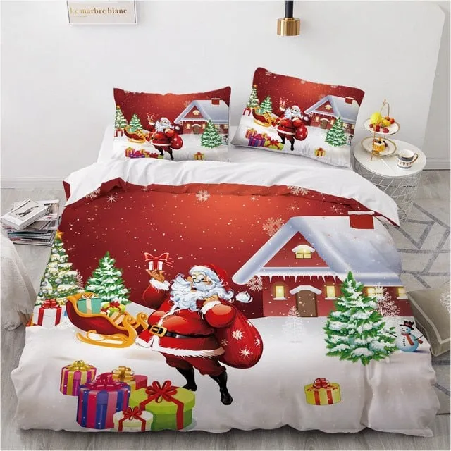 Christmas Holiday Duvet Cover 3D Bedding Set Twin Full-Queen King