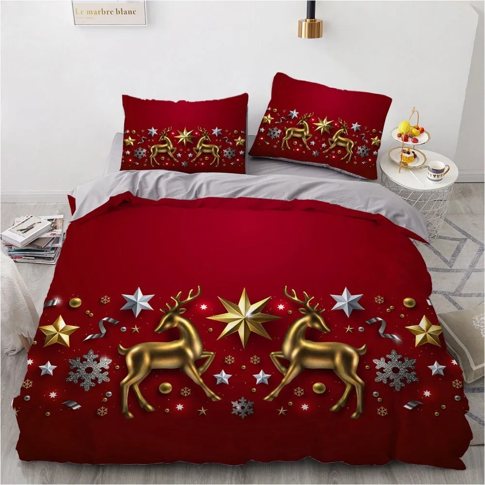 Christmas Holiday Duvet Cover 3D Bedding Set Twin Full-Queen King