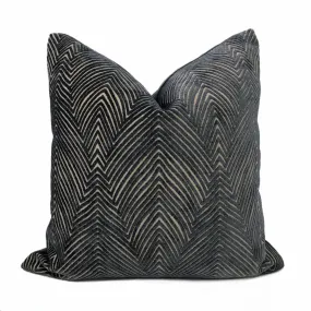 Chrysler Art Deco Graphite Gray Textured Pillow Cover