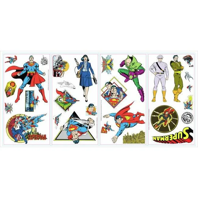 Classic Superman Characters Peel And Stick Wall Decals