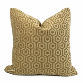 (CLEARANCE) Pascal Honey Brown Hexagon Lattice Chenille Pillow Cover