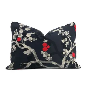 (CLEARANCE) Robert Allen Masami Onyx Cherry Blossom Floral Designer Pillow Cover