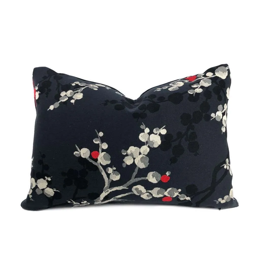 (CLEARANCE) Robert Allen Masami Onyx Cherry Blossom Floral Designer Pillow Cover