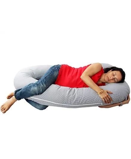 Comfeed Pillows By Nina C Pregnancy Pillow - Black & White Checks