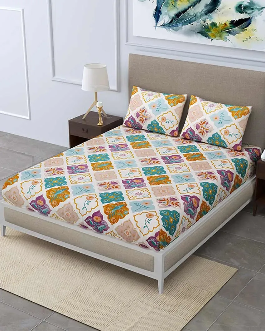 Dandelion Floral Polycotton Flat Bedding Set | Double Size | 90 x 108 inches