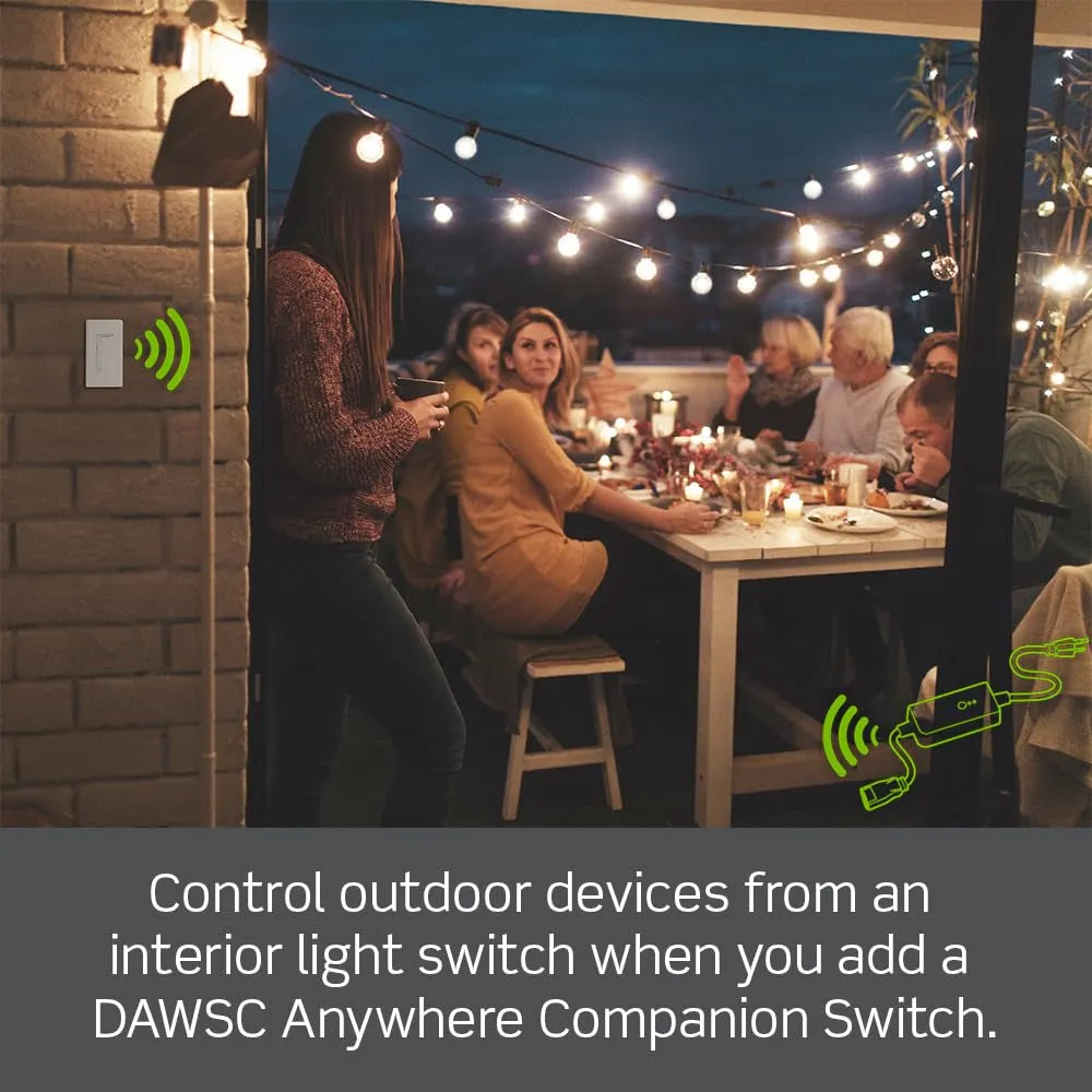 Decora Smart Wi-Fi Outdoor Plug, Works with Matter, My , Alexa, Google Assistant, Apple Home/Siri & Wire-Free Anywhere Switch Companion, Weather-Resistant, D215O-1RE, Black