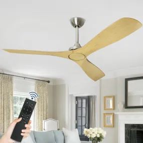 Depuley 52 Inch Remote Ceiling Fan Without Light, Low Profile Ceiling Fan No Light with 3 Blades and Noiseless Reversible DC Motor for Patio, Kitchen, Farmhouse & Covered Outdoor, Timer