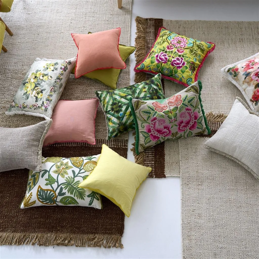 Designers Guild Brera Lino Mimosa & Primrose Linen Decorative Pillow