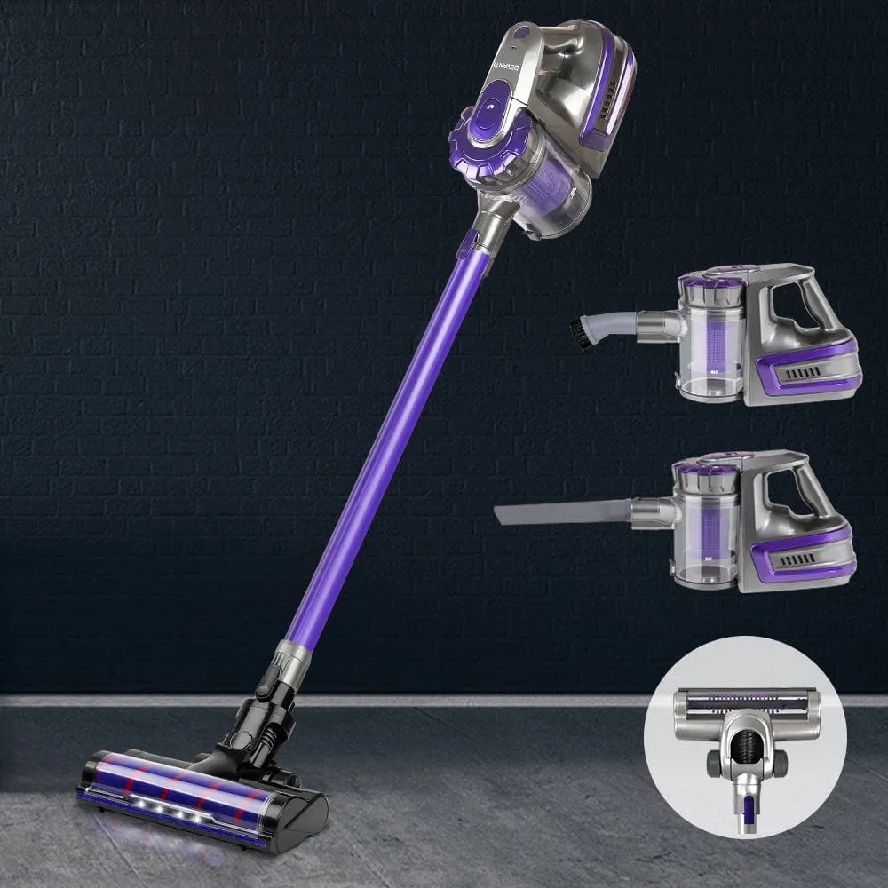 Devanti 150W Stick Handstick Handheld Cordless Vacuum Cleaner 2-Speed with Headlight Purple