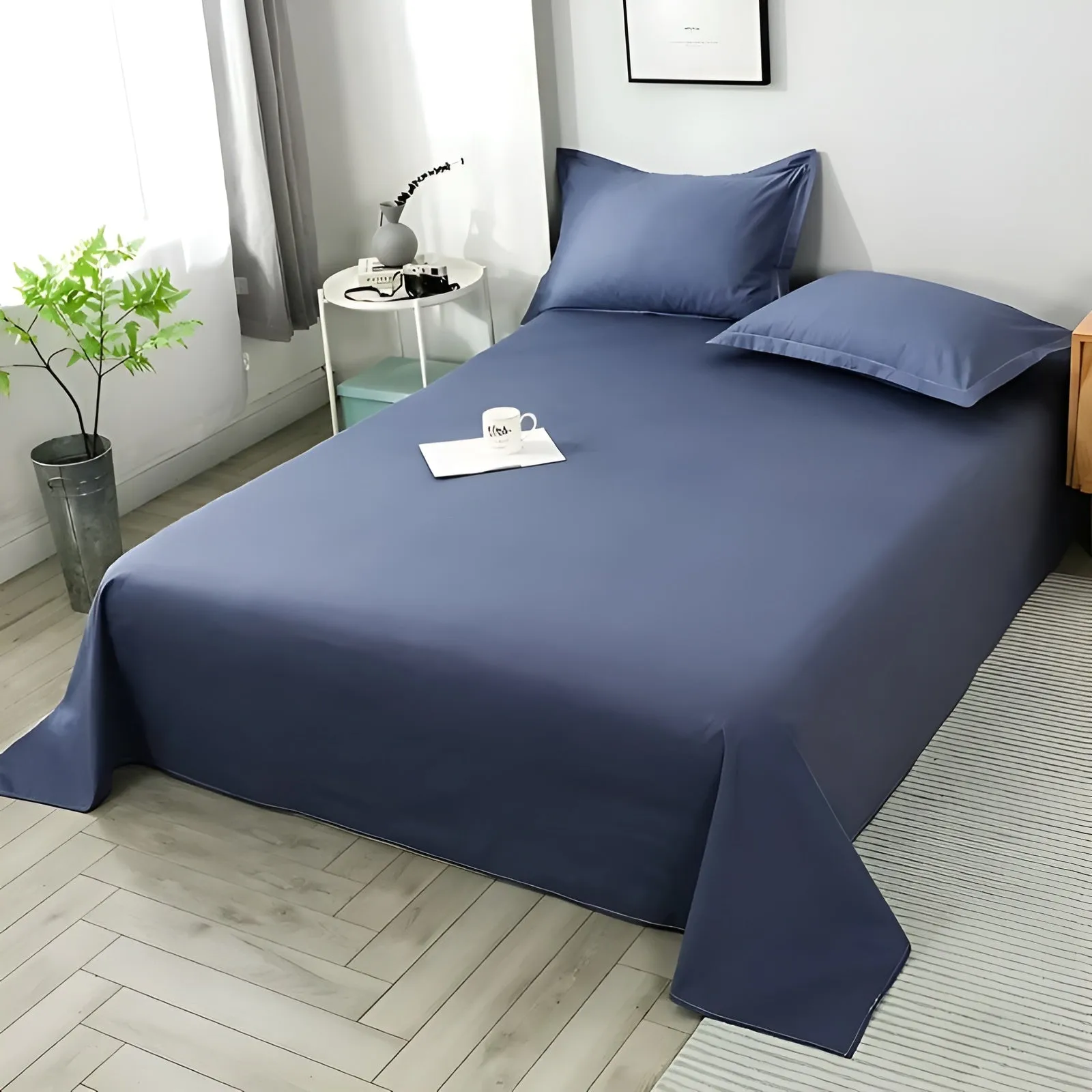 DoubleDream Bedding - Modernes Baumwoll-Flachbettlaken