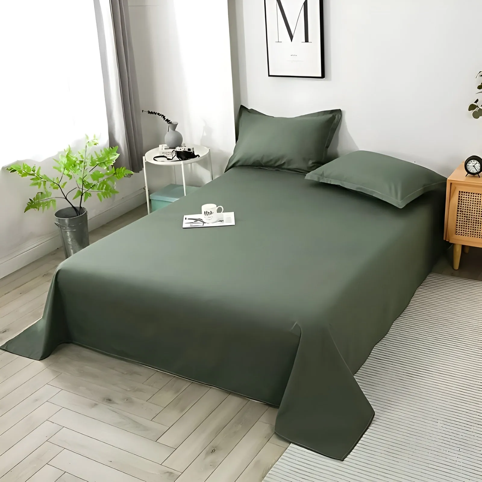 DoubleDream Bedding - Modernes Baumwoll-Flachbettlaken