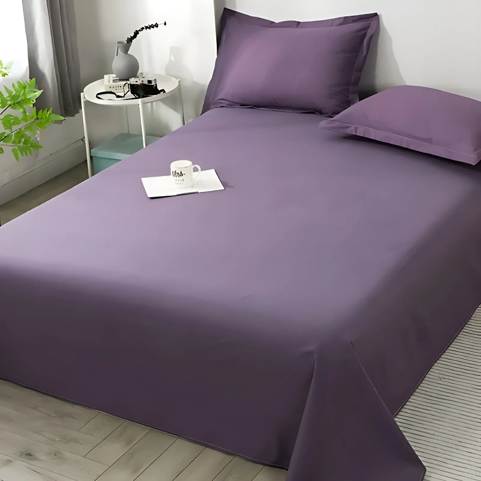 DoubleDream Bedding - Modernes Baumwoll-Flachbettlaken