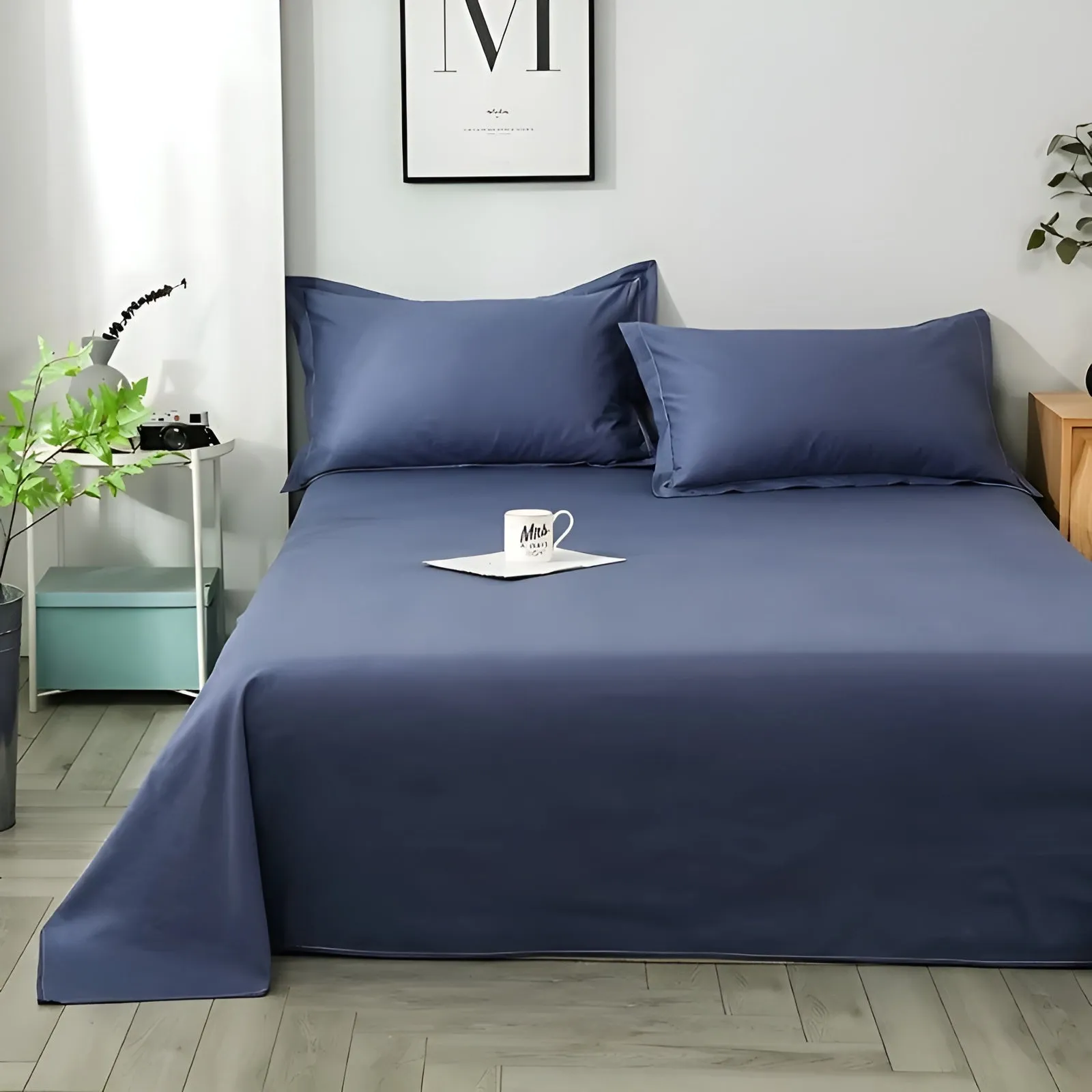 DoubleDream Bedding - Modernes Baumwoll-Flachbettlaken