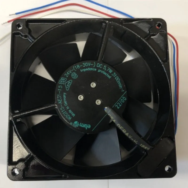 EBM-Papst 127x127x38mm 24VDC 5.7W 130CFM Metal Axial Fan W2G115-AE31-15