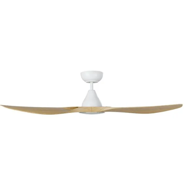 Eglo Surf 52in 132cm Ceiling Fan with 20W LED CCT Light - White with Oak Finish