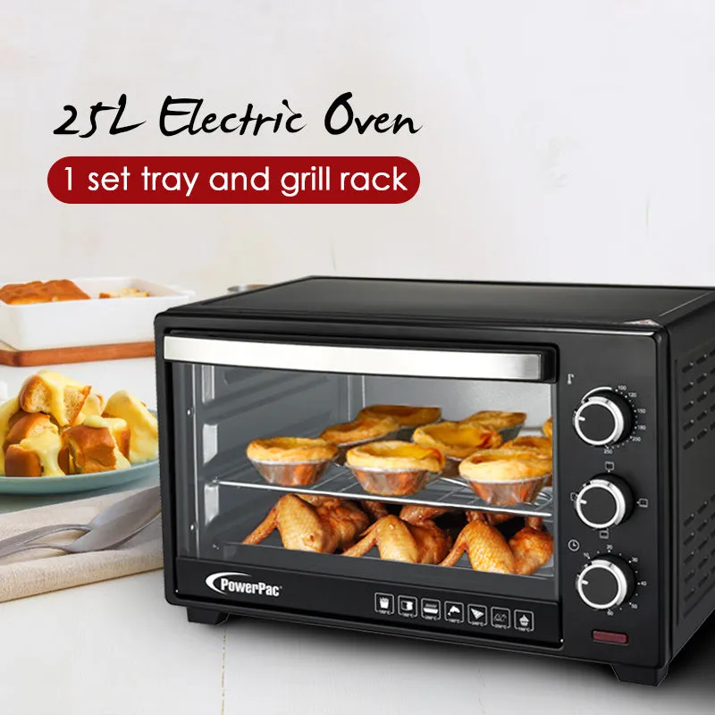 Electric Oven 25L with 1 sets of baking tray and grill and heating selector (PPT25)