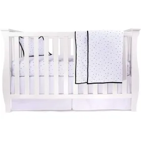 Ely's & Co. FOUR PIECE BABY CRIB SET I BLACK & WHITE POLKA DOT