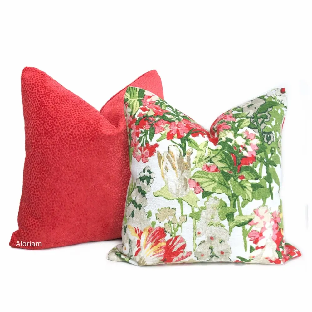 Esme Candy Apple Red Velvet Dots Pillow Cover