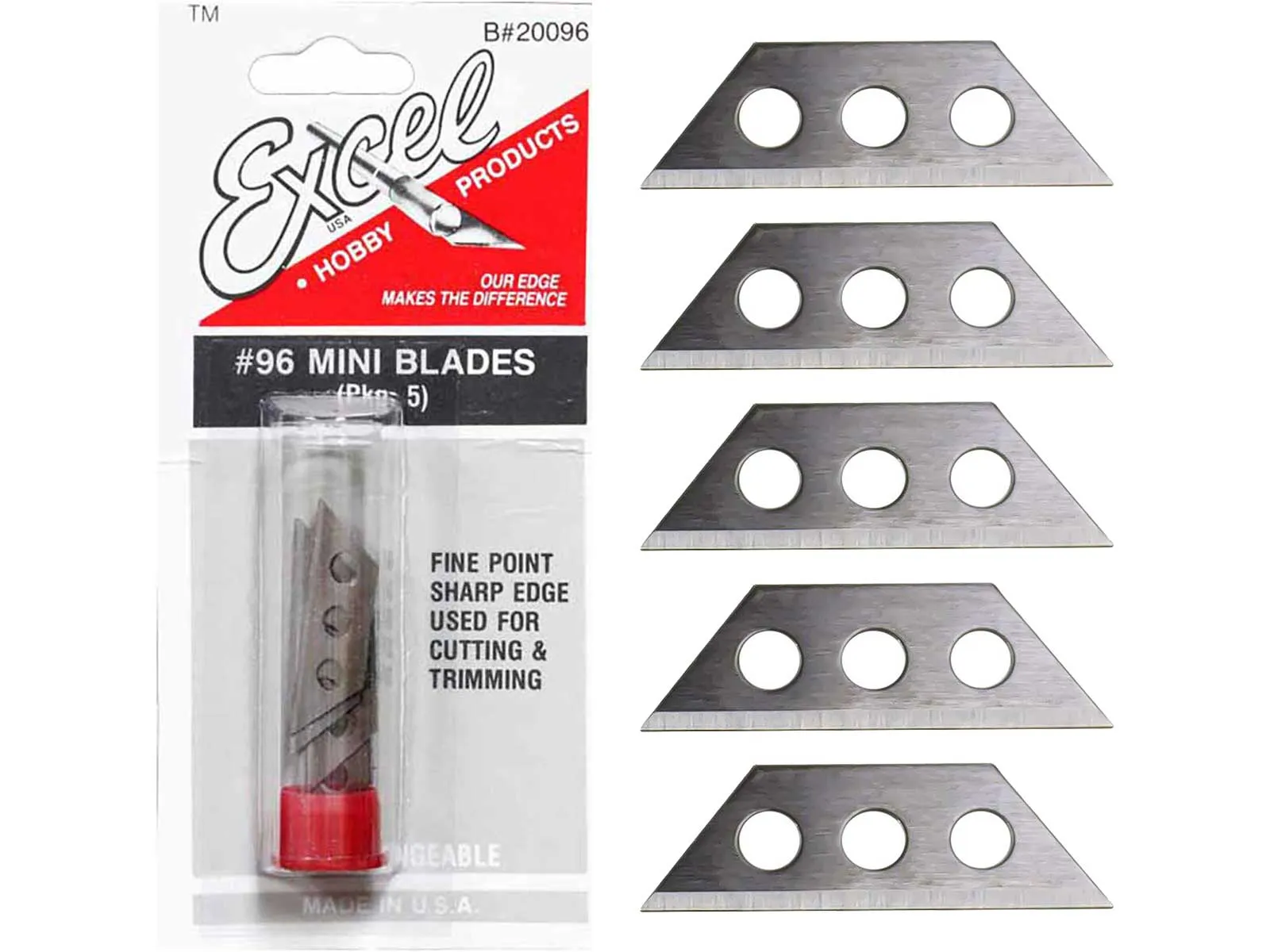 Excel 20096 5pc No 96 Mini Utility Blades - USA