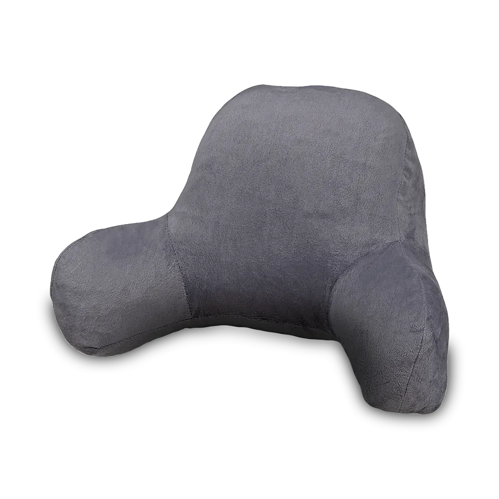 Extra Large Ergonomic Reading Pillow, Dark Grey, Randy and Travis