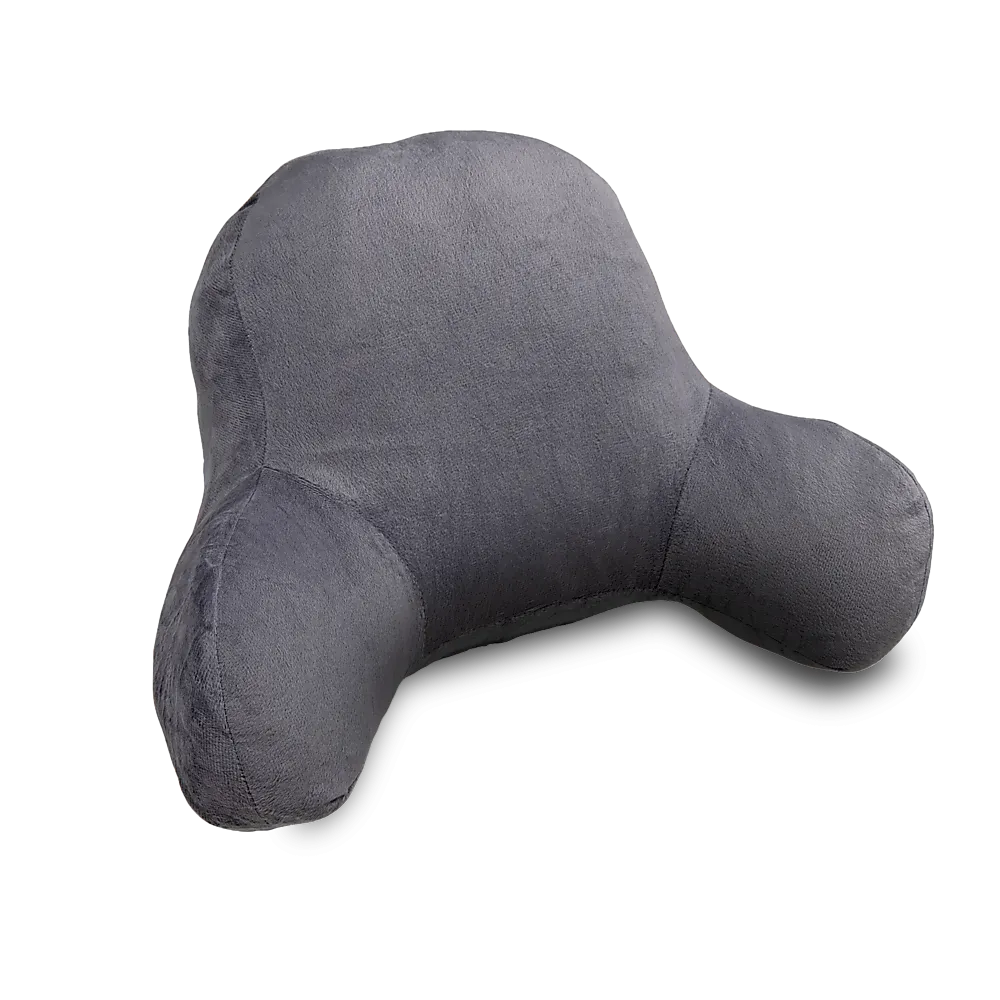 Extra Large Ergonomic Reading Pillow, Dark Grey, Randy and Travis