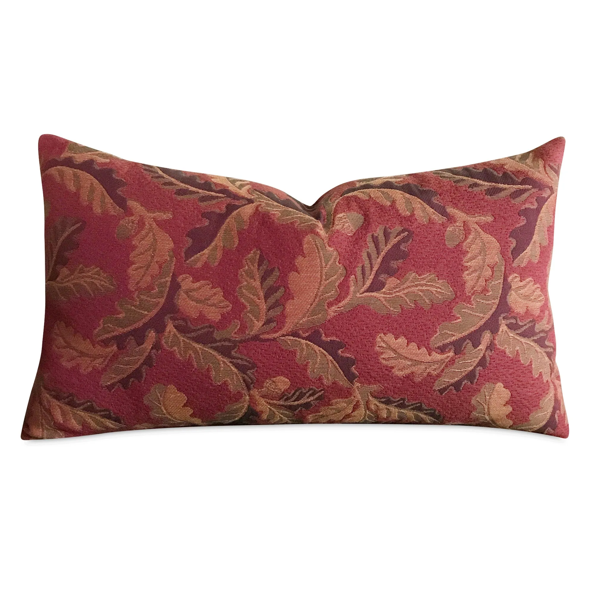 Fall Burgundy Leaf Lumbar Pillow Cover 15x26