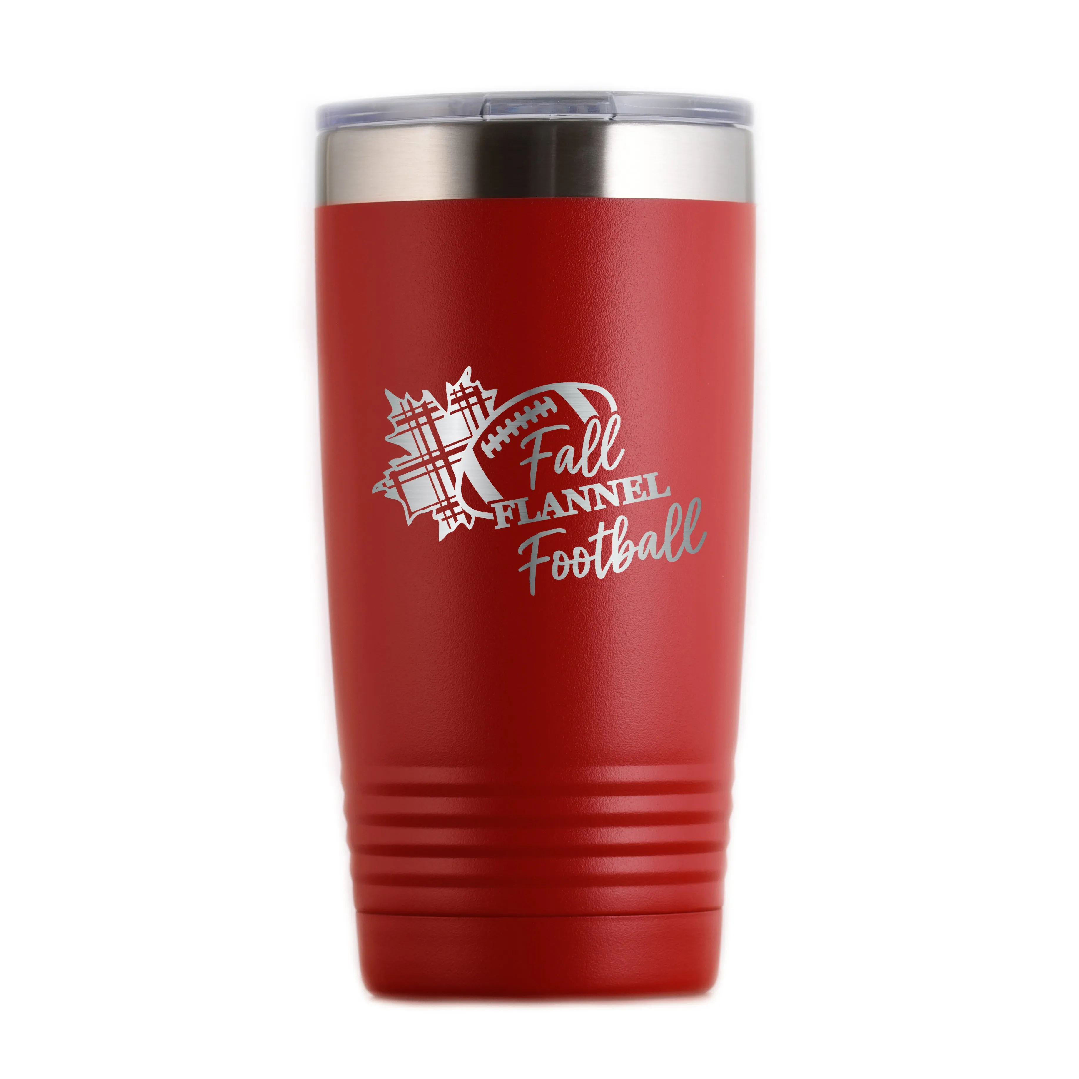 Fall Flannel Football Travel Tumbler