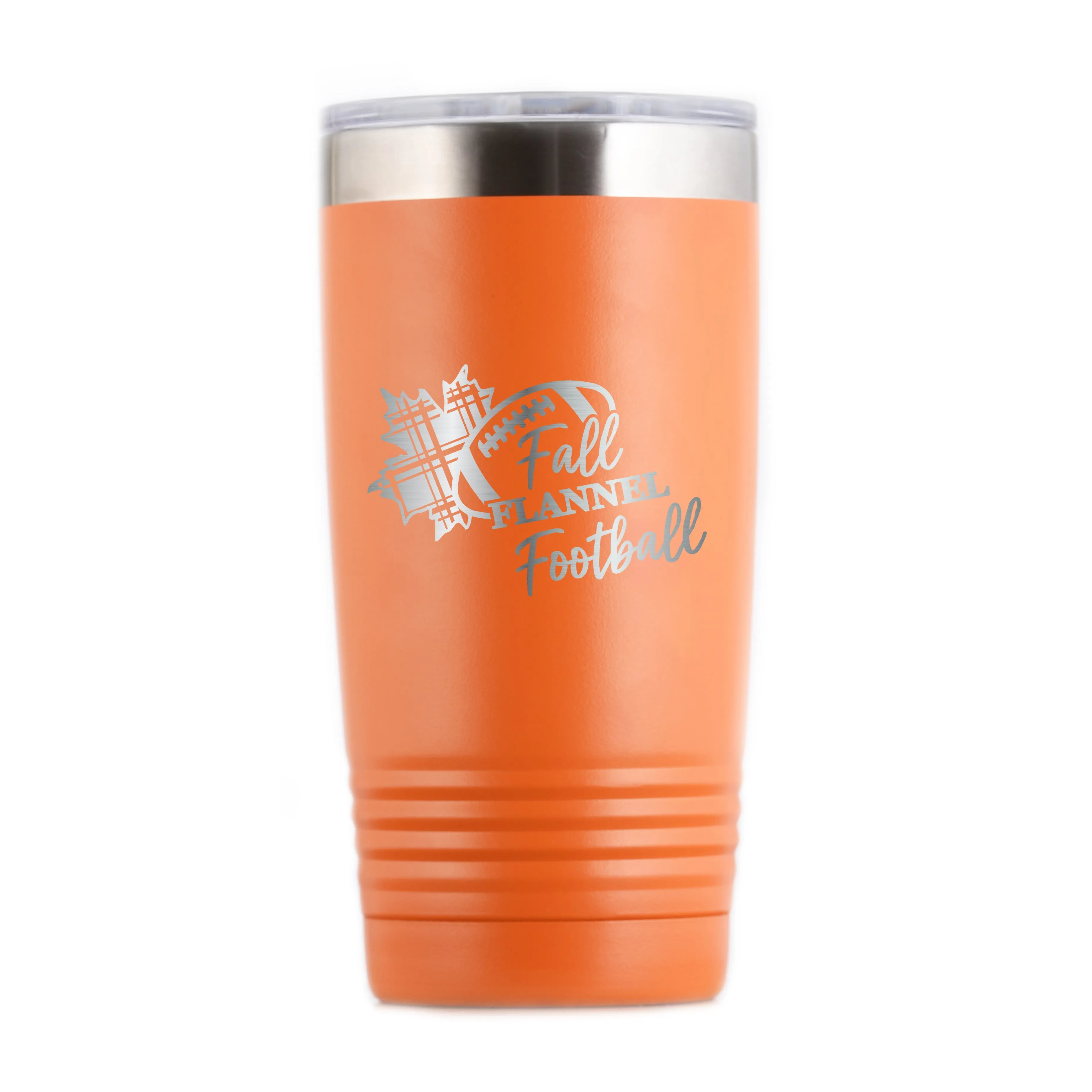 Fall Flannel Football Travel Tumbler