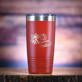 Fall Flannel Football Travel Tumbler