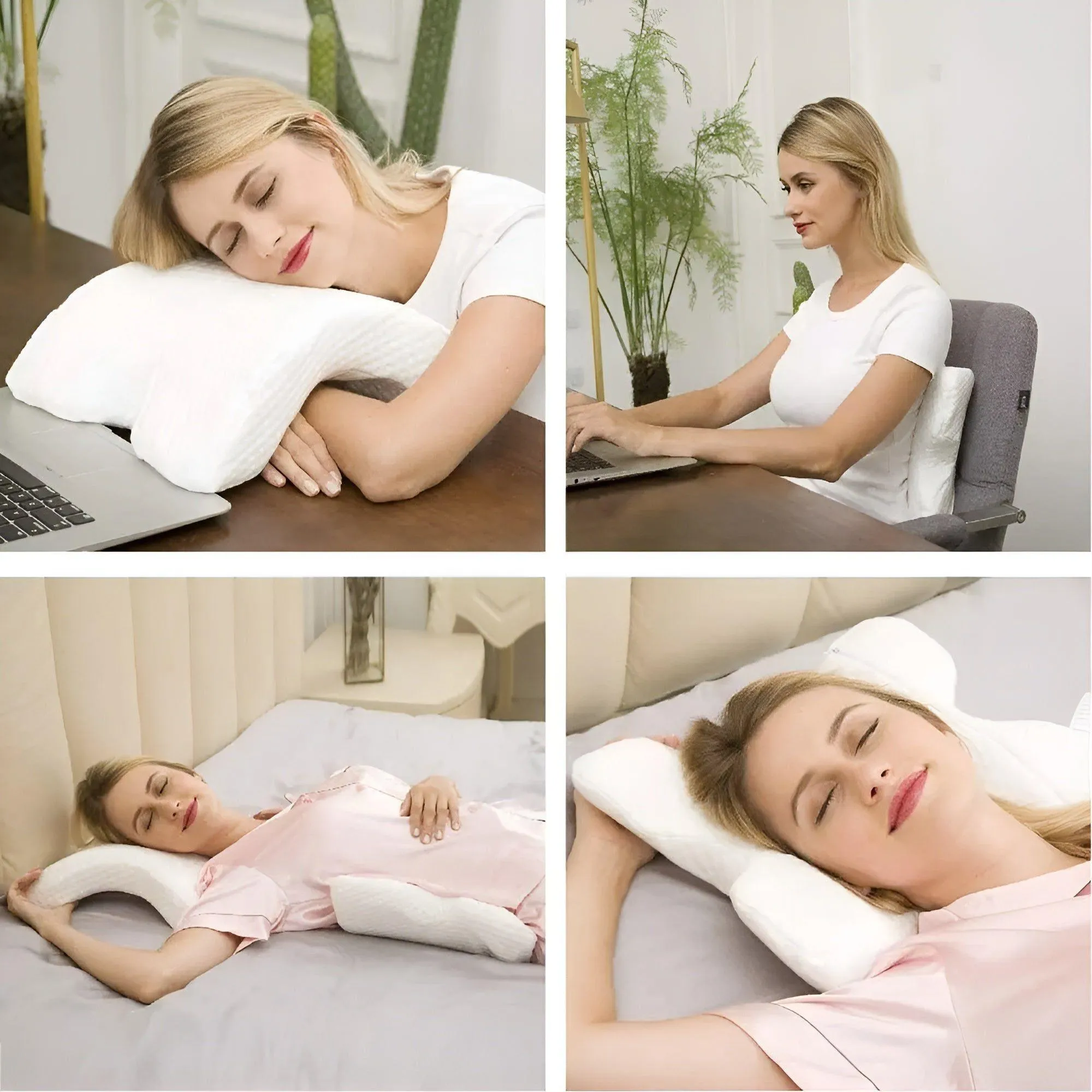 FeatherDream Pillow - Geschwungenes U-förmiges Orthopädisches Memory-Schaum-Handkissen