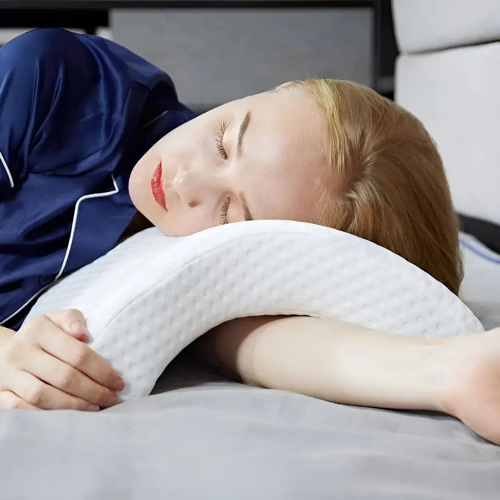 FeatherDream Pillow - Geschwungenes U-förmiges Orthopädisches Memory-Schaum-Handkissen