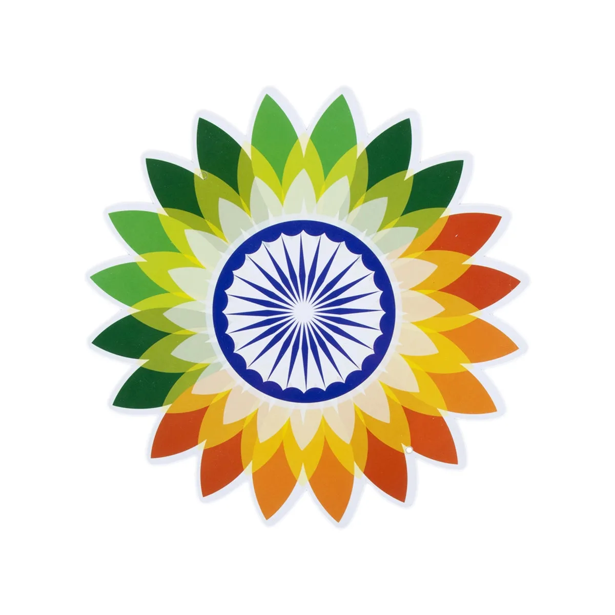 Flower Design Ashoka Wheel With National Flag Colours Cutout Set | Republic Day Decor/ Home Wall Decoration