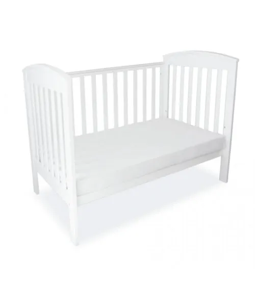 [FOC Assembly] (1 yr warranty) Babyhood Classic Curve Cot 4 In 1 White   Bamboo Innerspring - (Bundle Pack)