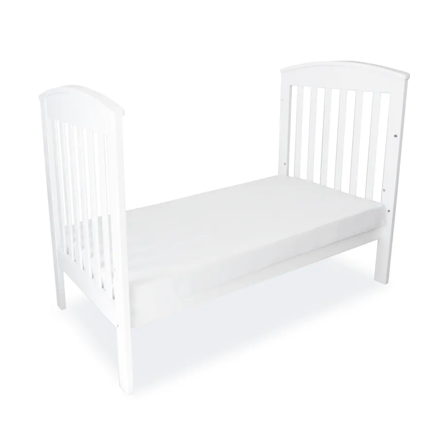 [FOC Assembly] (1 yr warranty) Babyhood Classic Curve Cot 4 In 1 White   Bamboo Innerspring - (Bundle Pack)