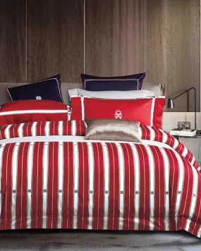 GALWAY LUXURY COTTON & SATIN STRIPE  BED  SET (4 PCS)