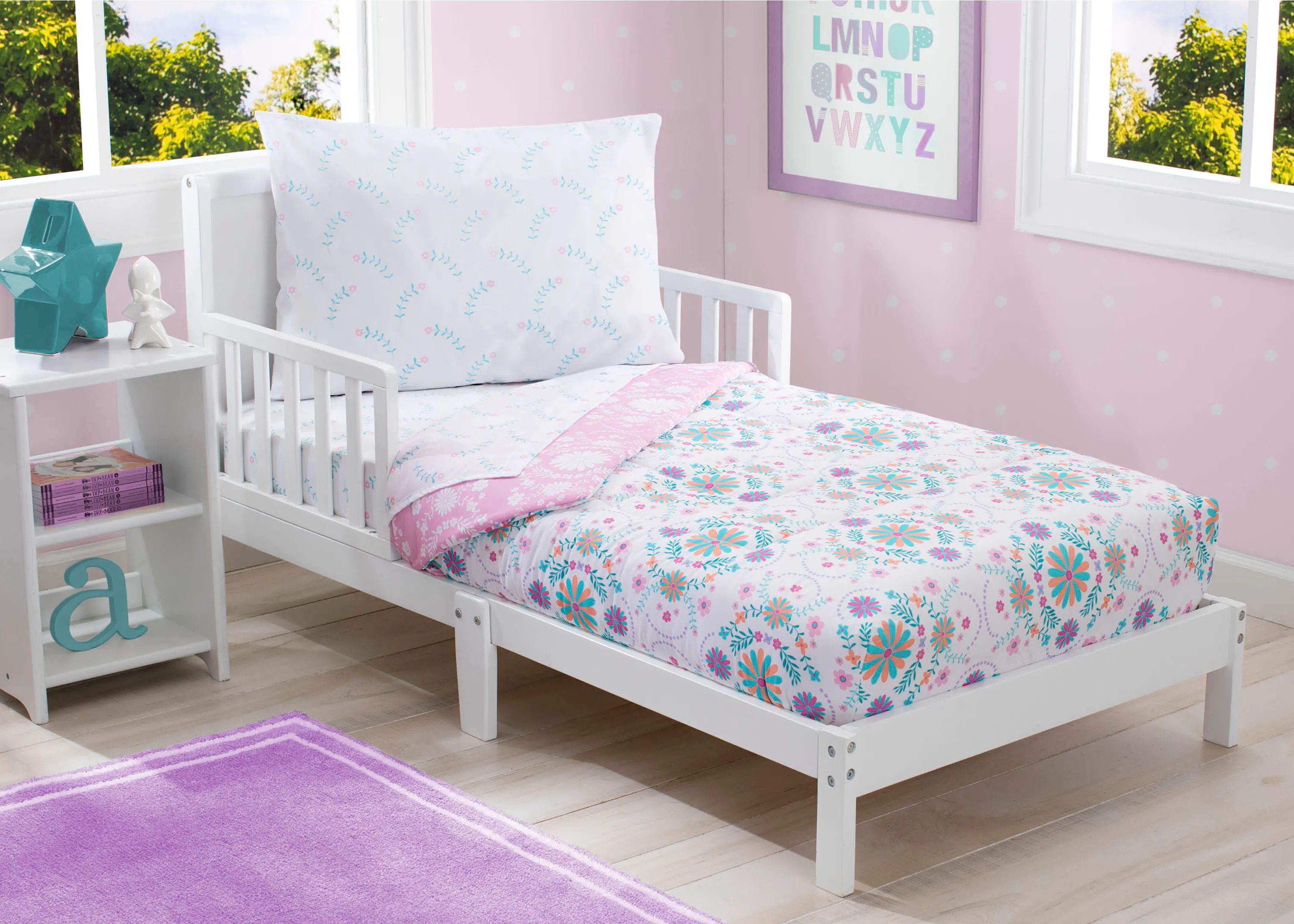 Girls 4-Piece Toddler Bedding Set