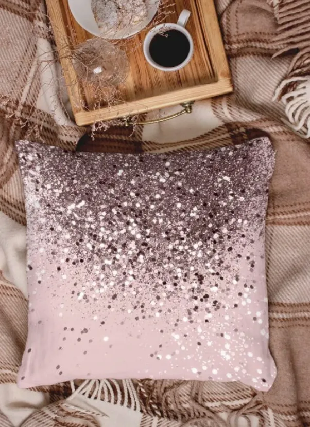 Glitter Gradient Pattern Cushion Cover Without Filler