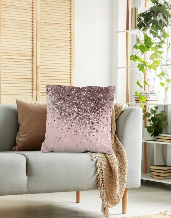 Glitter Gradient Pattern Cushion Cover Without Filler