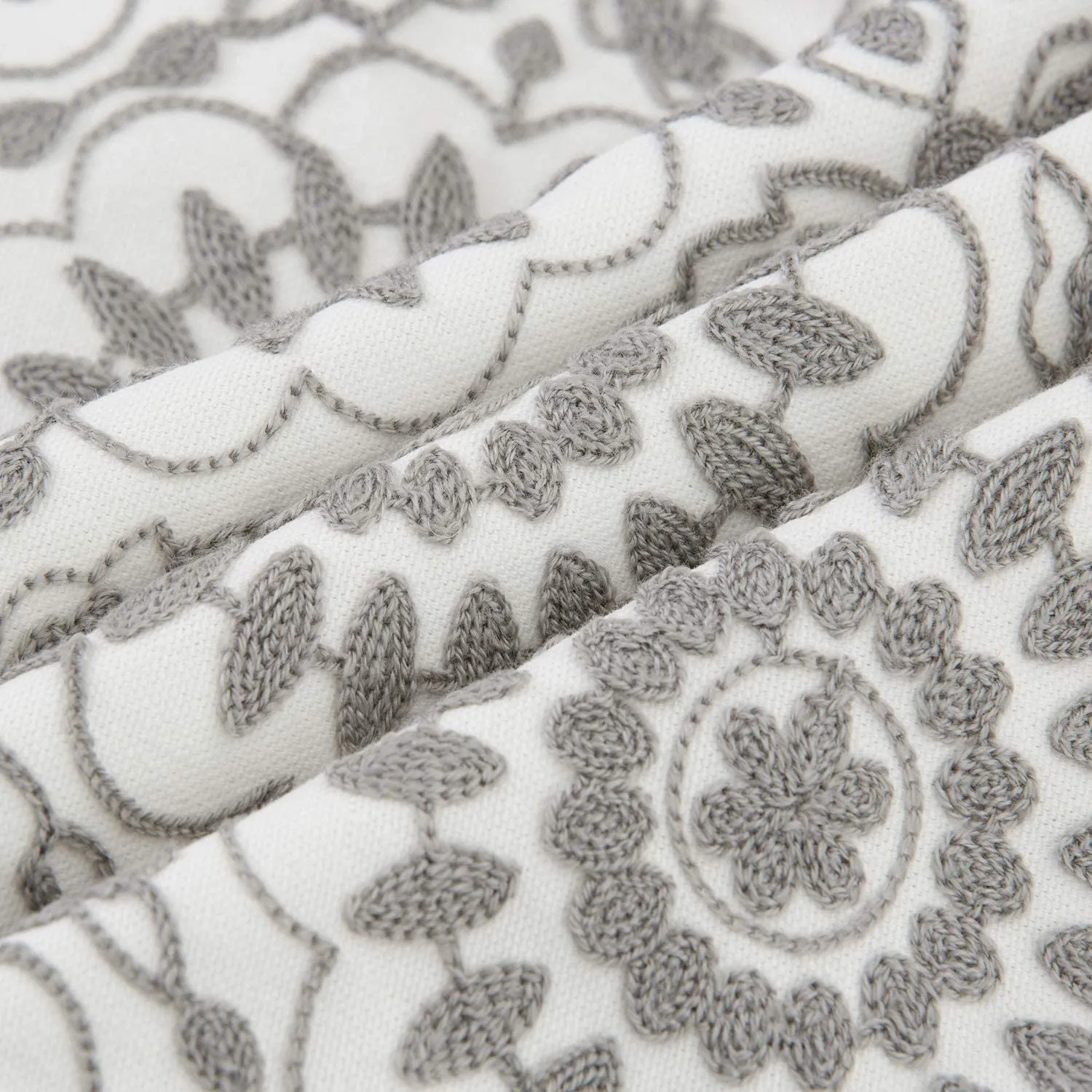 Gray Floral Pillow