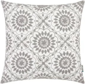 Gray Floral Pillow