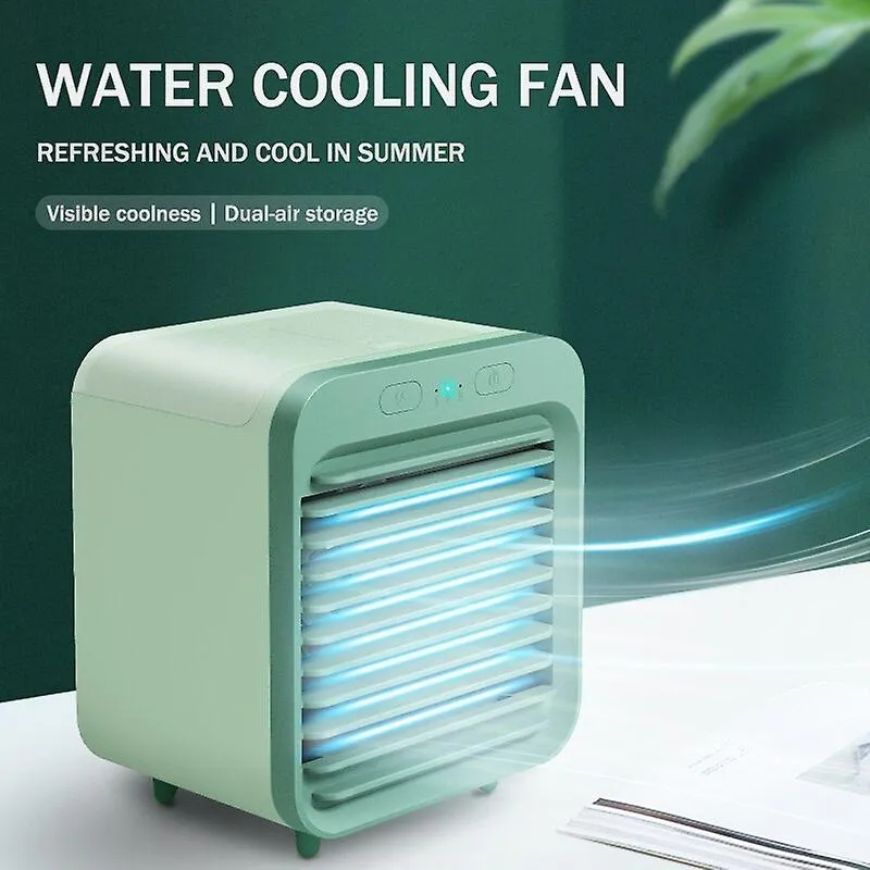 Green Water-Cooled Air Cooler Humidifier USb Portable Desktop Mini Fan Fa0278