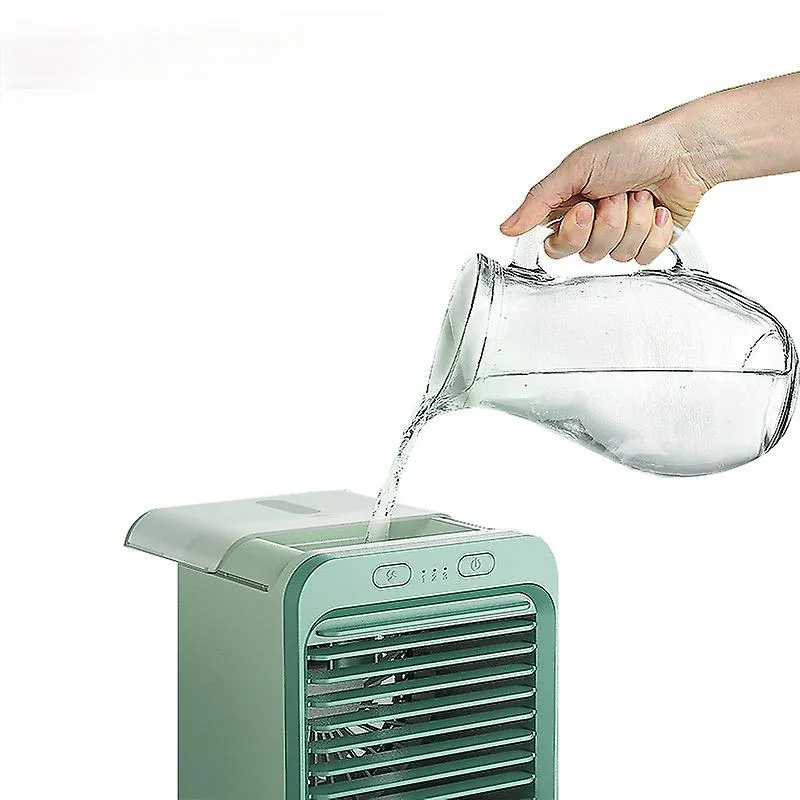 Green Water-Cooled Air Cooler Humidifier USb Portable Desktop Mini Fan Fa0278