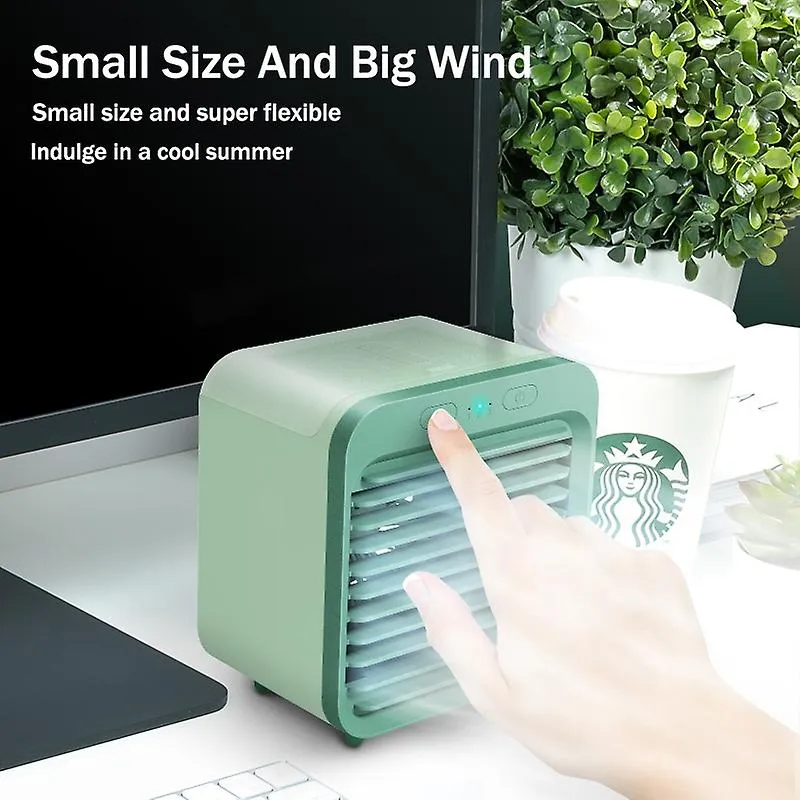 Green Water-Cooled Air Cooler Humidifier USb Portable Desktop Mini Fan Fa0278