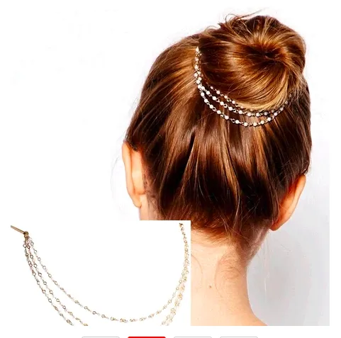 Hair Cuff Pin Clip 2 Combs Tassels Simulated Pearl Chains Head Band Fashion Party Wedding Accessories Hair Jewelry