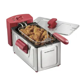 Hamilton Beach 35336 8 Cup Deep Fryer, 6 Cup Food Capacity, Red,