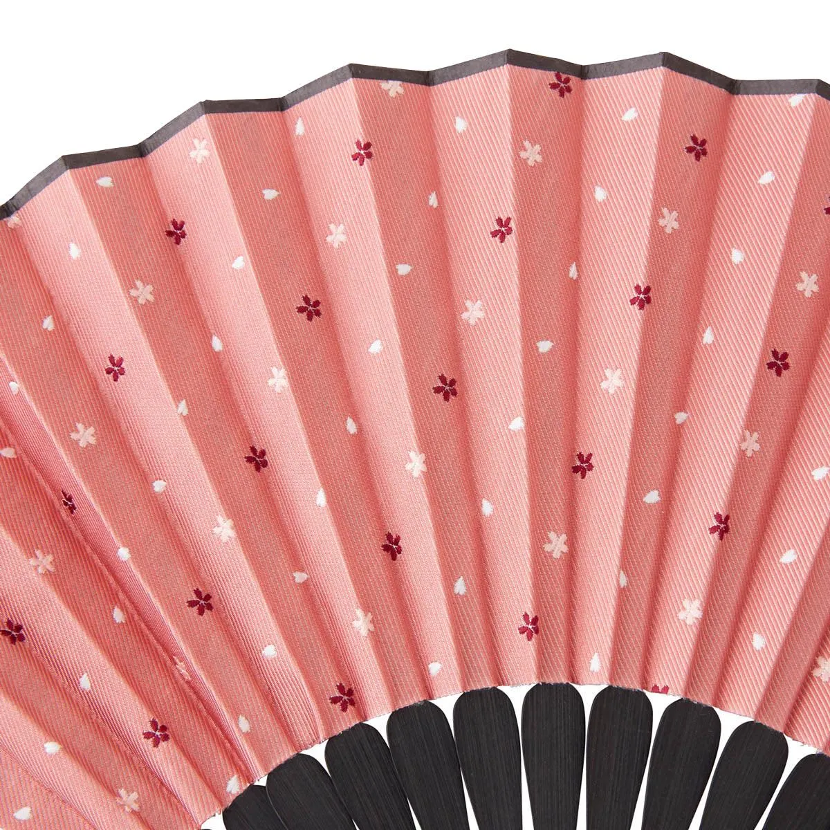 Hand Made Japanese Folding Fan -15.Sakura Cherry Blossoms Pattern with Silk & Bamboo Made in Japan