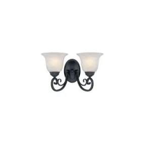 Hardware House 544866 Wall Light Fixture, 2 Light Textured Black